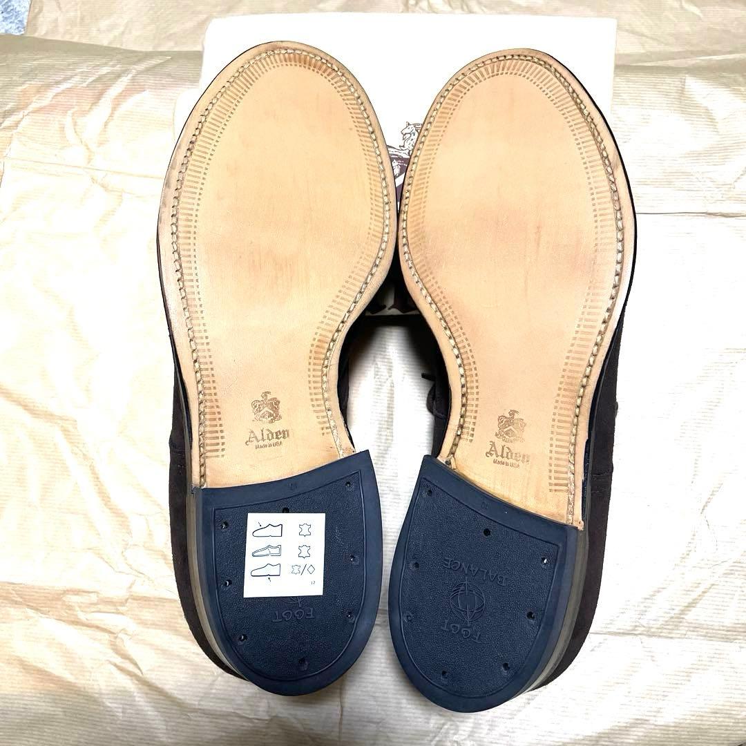 【未使用品(新品)】Alden Vチップ ダークブラウン ゴートスウェード