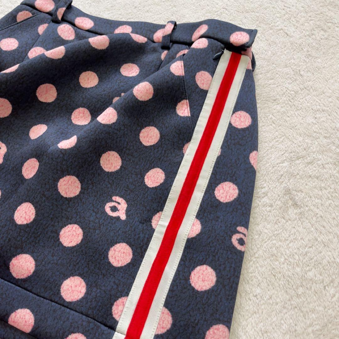 美品　アルチビオ　セットアップ　モックネック　スカート　水玉　ドット　ネイビー