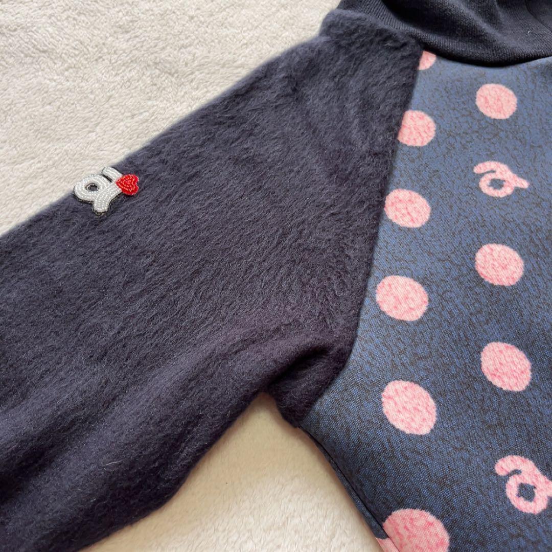 美品　アルチビオ　セットアップ　モックネック　スカート　水玉　ドット　ネイビー