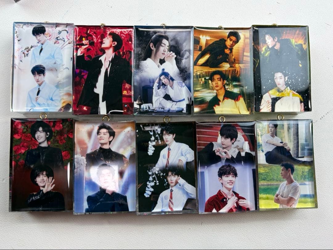 王一博 肖戦 レジン 綺麗な石を入れ 超厚 キーホルダー 26点セット