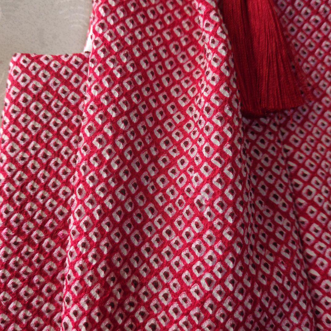 うさぴょん正絹総絞りの被布（赤色）