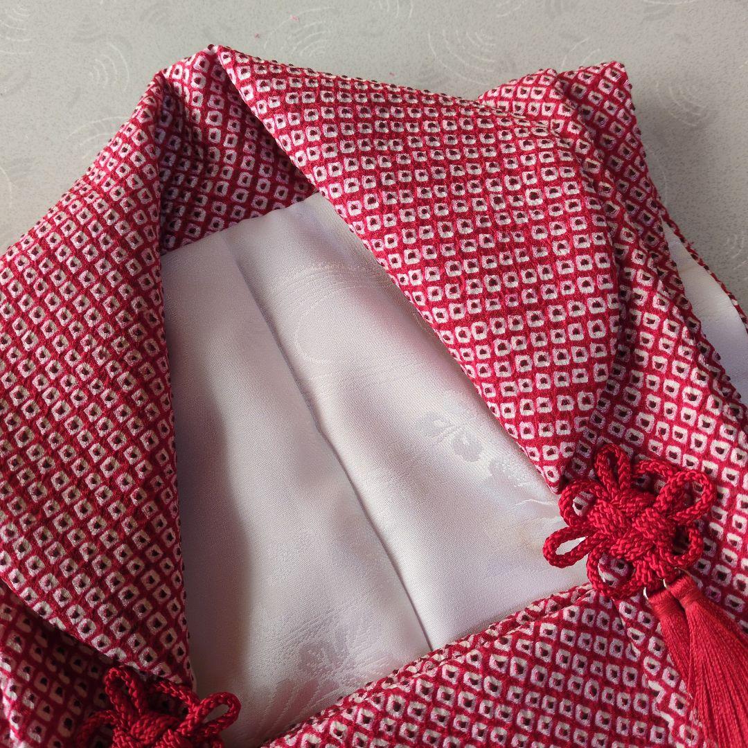 うさぴょん正絹総絞りの被布（赤色）