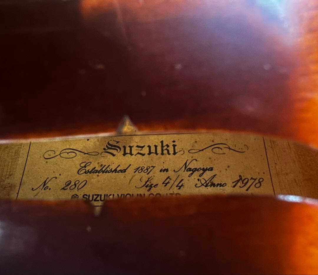【美品】SUZUKI バイオリン No.280 4/4 ケース・弓・予備弦×2