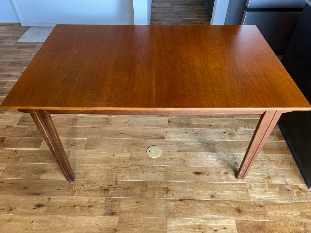 北欧ヴィンテージ　ダイニングテーブル　チーク　ドローリーフ　エクステンション