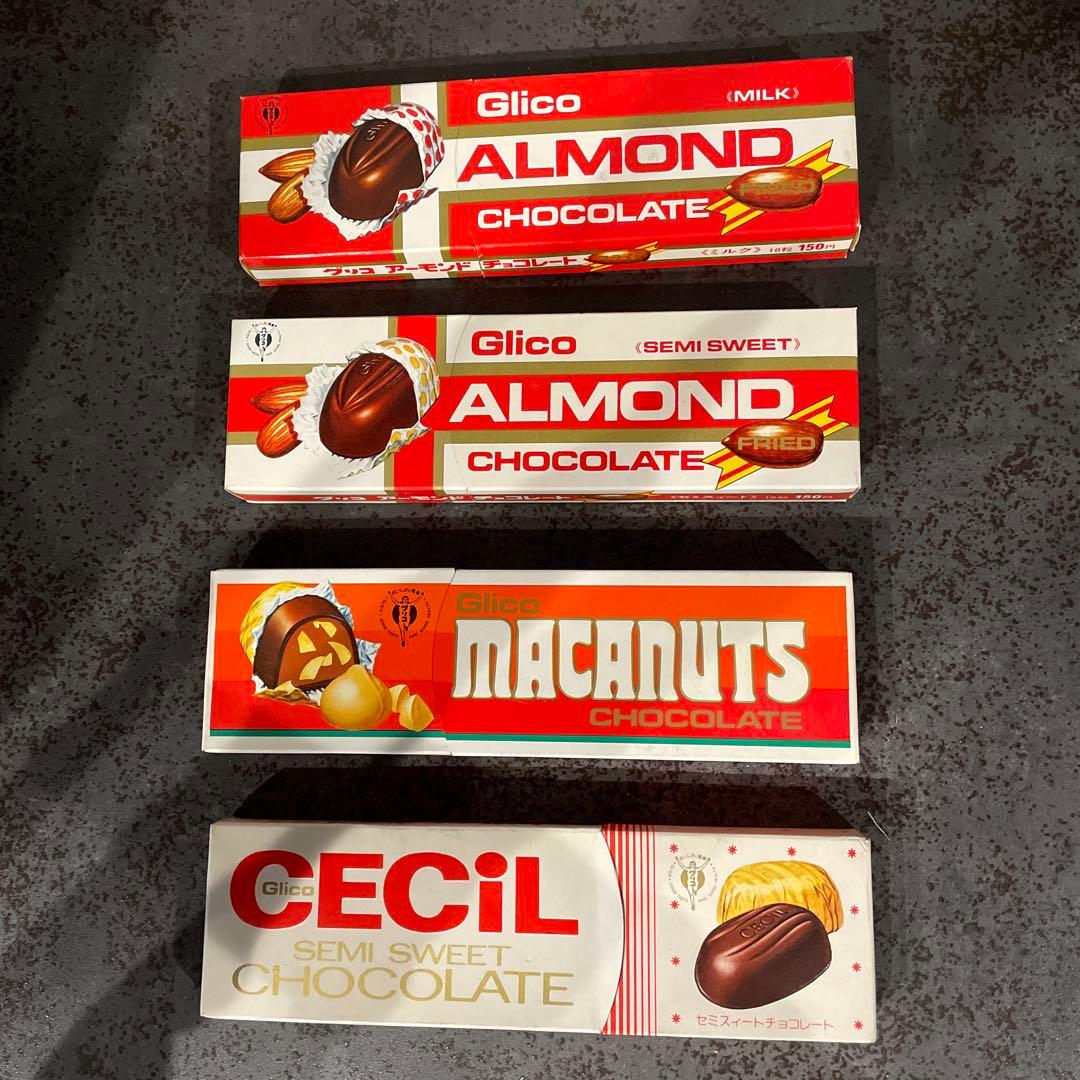 チョコレート空箱 セシル マカナッツ アーモンド2 グリコ 昭和レトロ