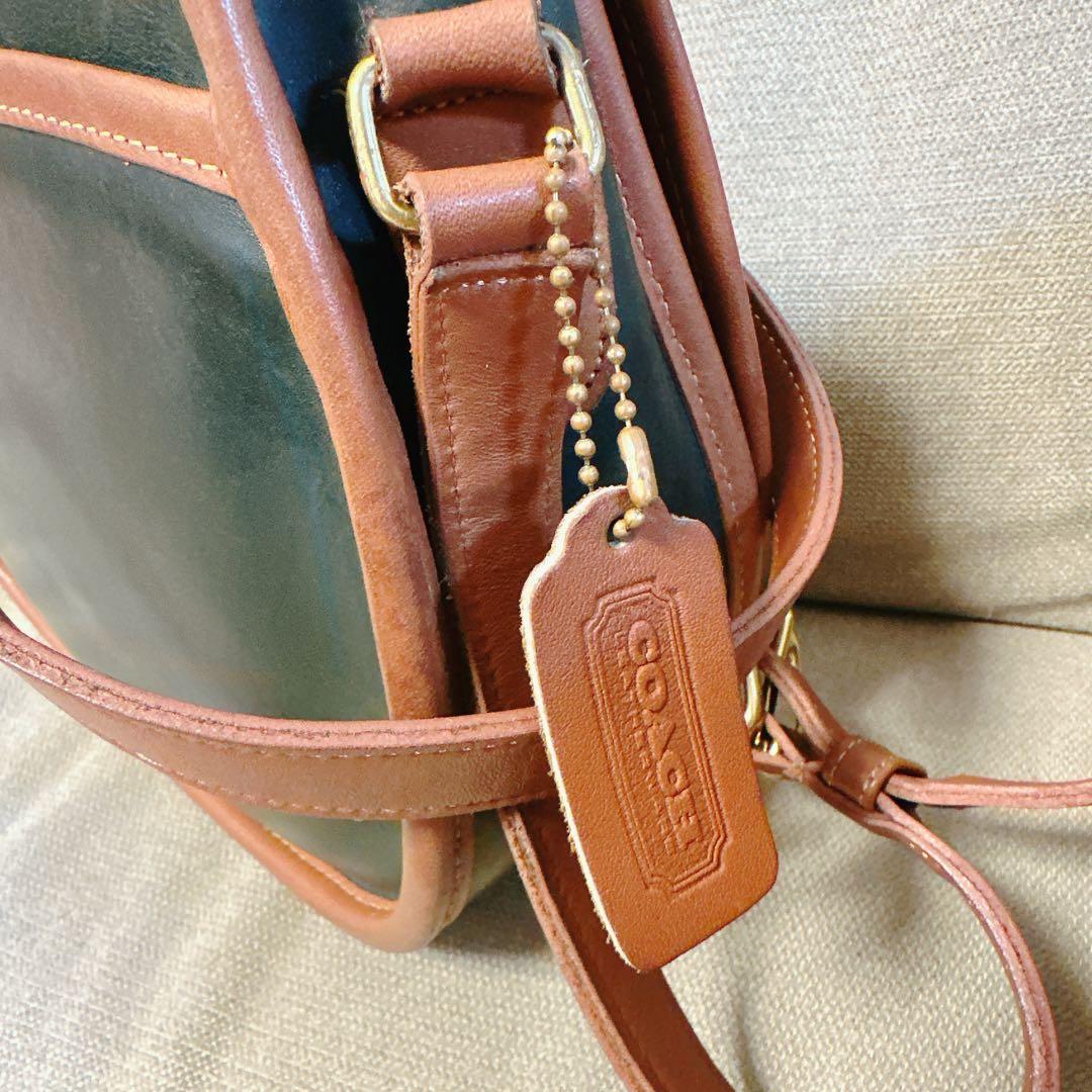 美品!超レア品 オールドコーチ ショルダーバッグ 深緑 OLD COACH
