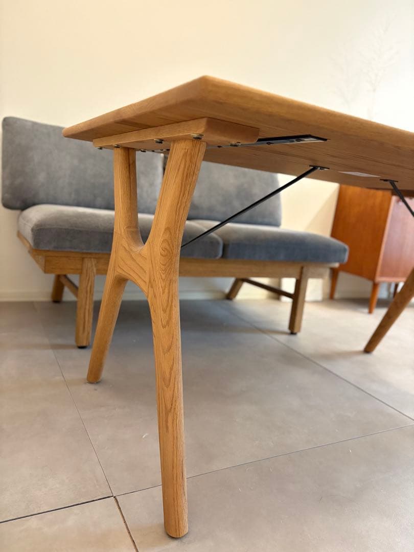 値下 北欧 リビングダイニングテーブル オーク材 4人掛け 四角 筑波産商