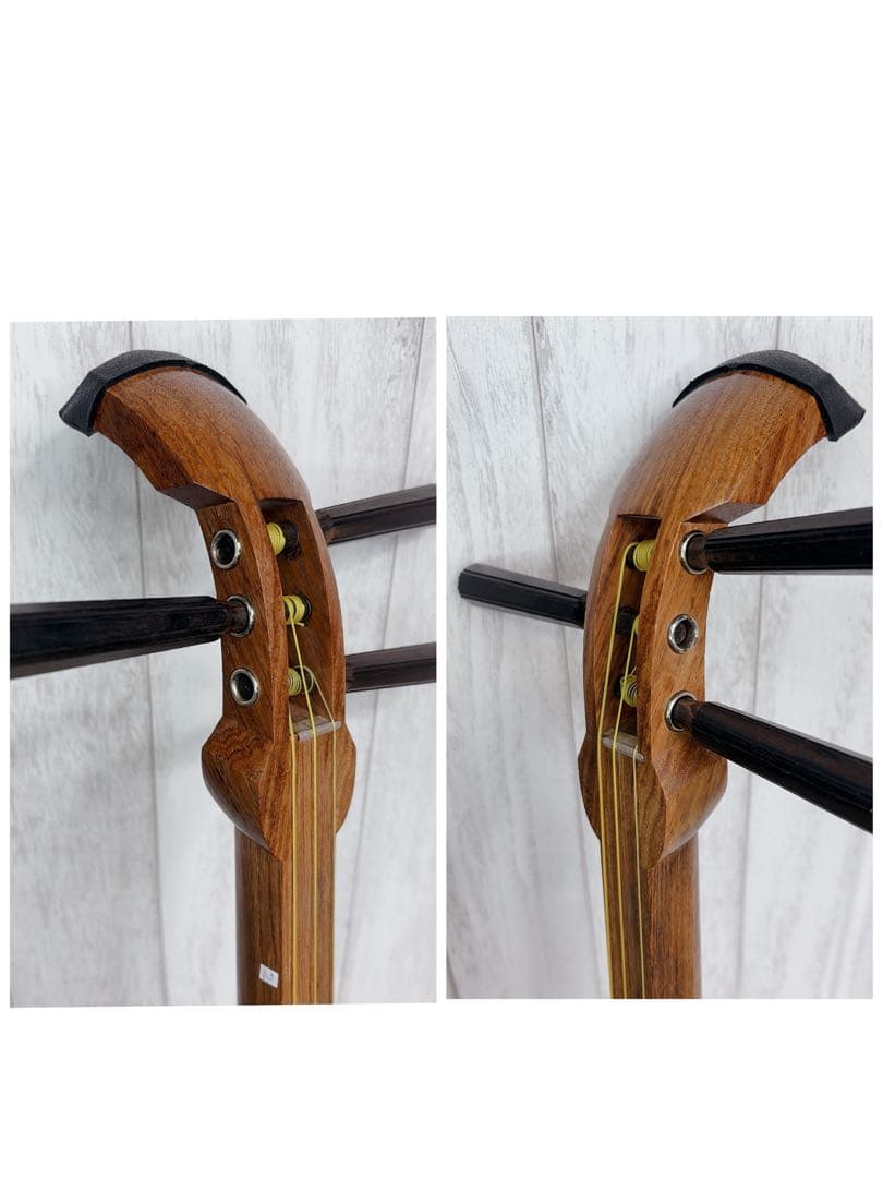 三味線 中棹 セット 撥 胴かけ 花梨 1本溝 犬皮 皮破れなし