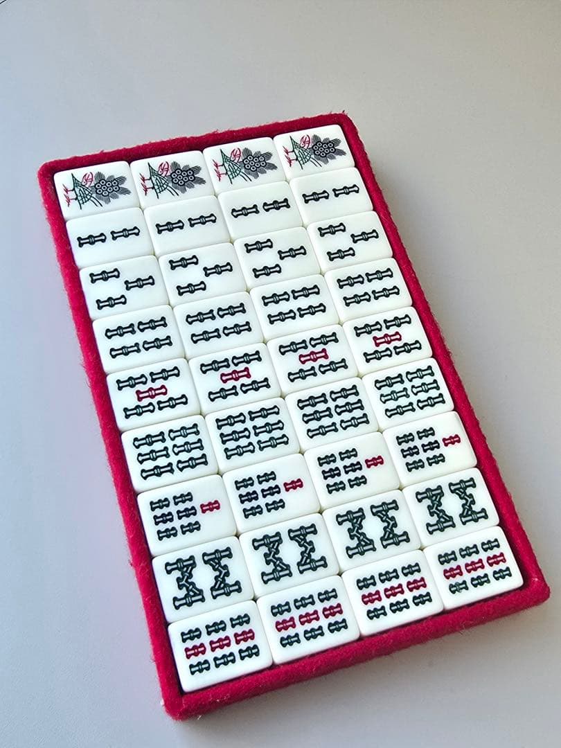 未使用•昭和レトロ 藝夢堂 天山 麻雀牌 最高級 ★5段収納BOX付き★