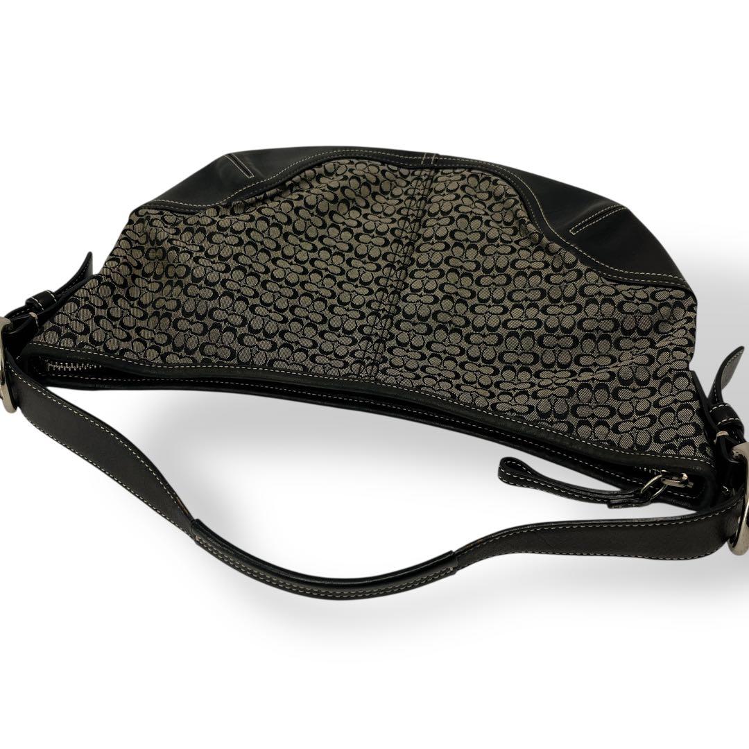 コーチ　ワンショルダーバッグ　ハーフムーン　ミニシグネチャー　キャンバス　y2k