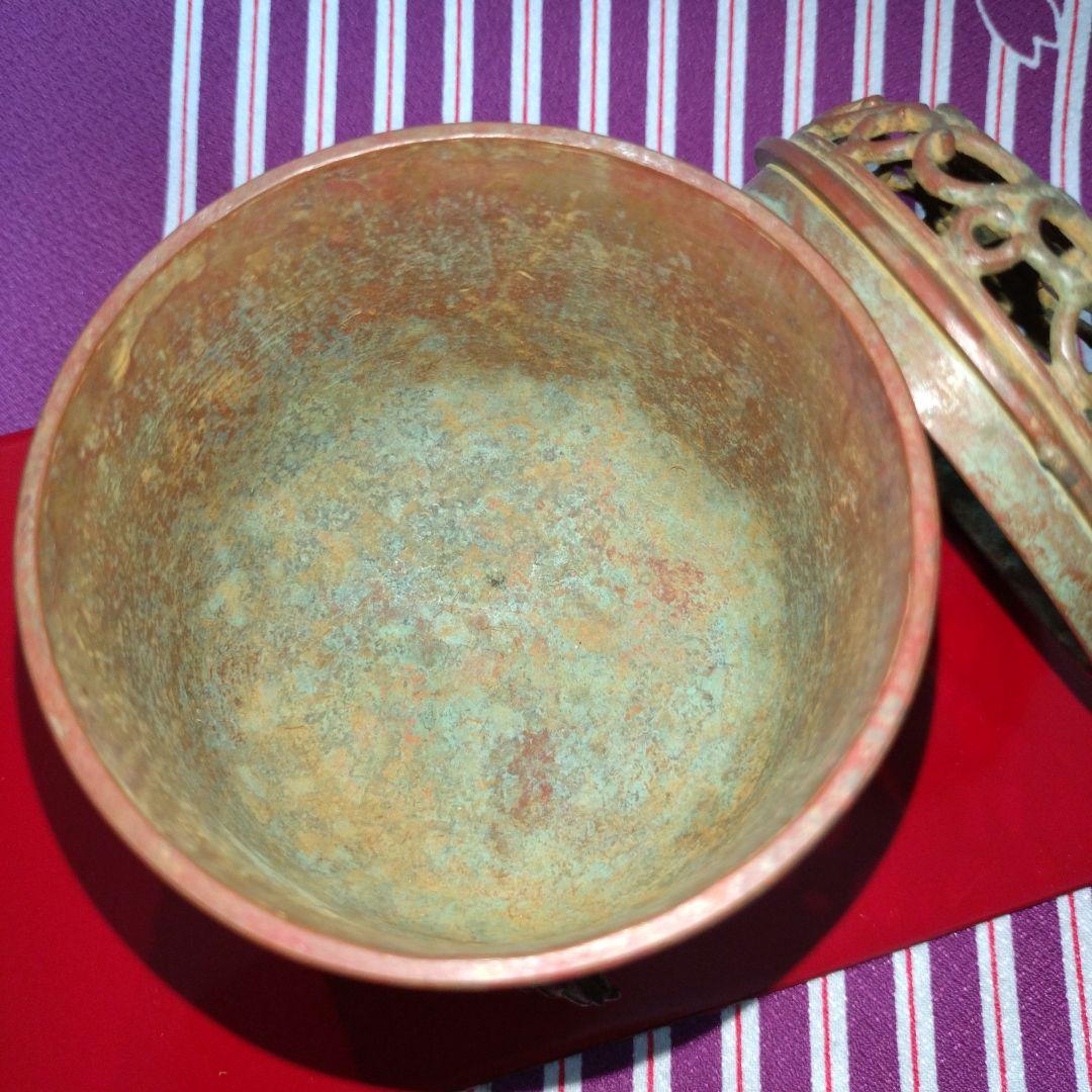 良品】高岡銅器 須賀月芳作 香炉 蝋型鋳銅 共箱 証明書