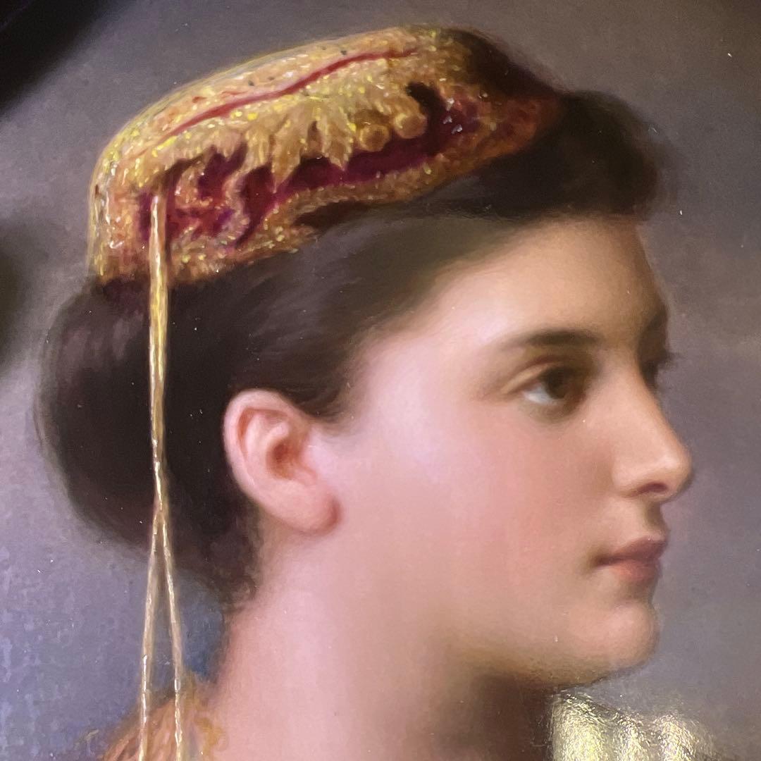 19世紀KPMベルリン人物文陶板画　「KPM」刻印　共箱　東Y7-1219☆1F