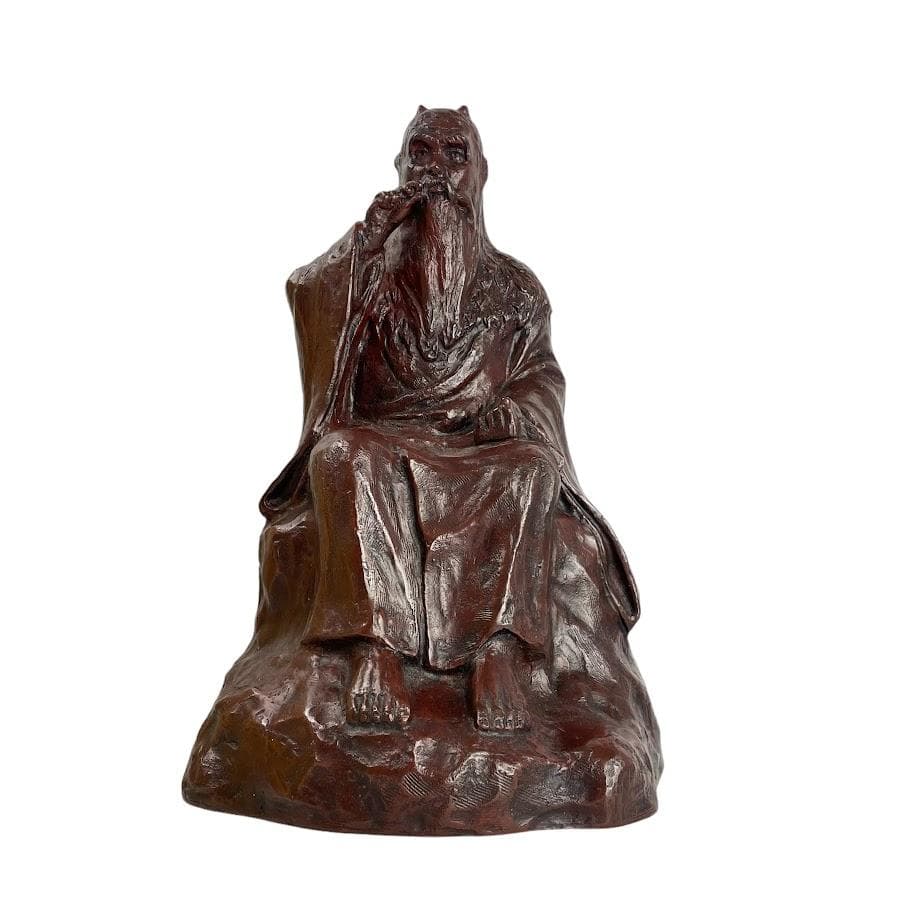 ほぼ未使用○高岡銅器○神農像 青銅（ブロンズ）製 彫刻家 田畑功