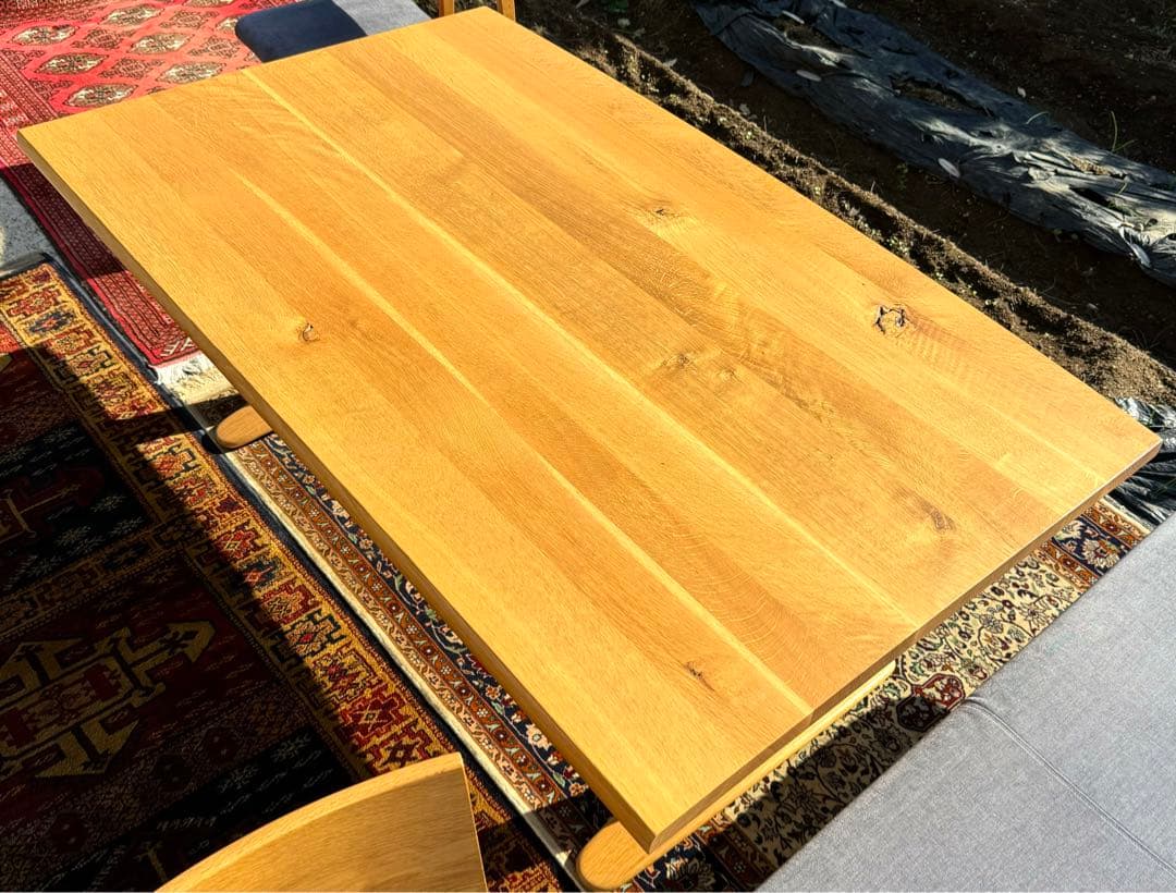 美品 飛騨産業 森のことば LDテーブル 160 オーク無垢 日本製 26.9万