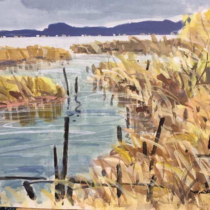 秋色 水彩画 荒木久夫