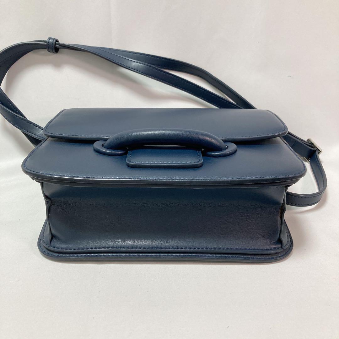 【美品】貴重 VASIC ヴァジック CITY ショルダーバッグ レザー 紺色