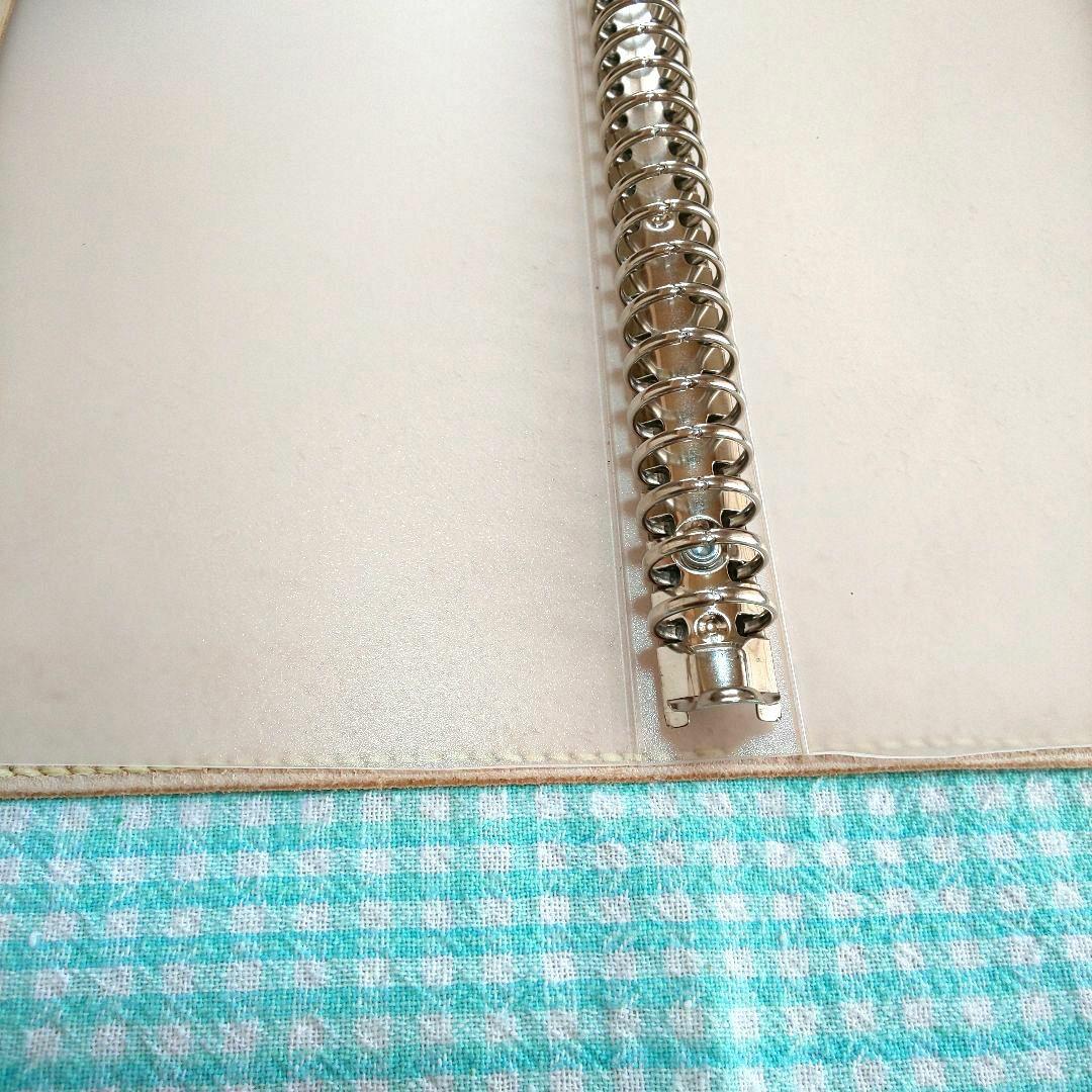 [青木]ヌメ革 ナチュラル レザーカバー、B5 26穴バインダー付