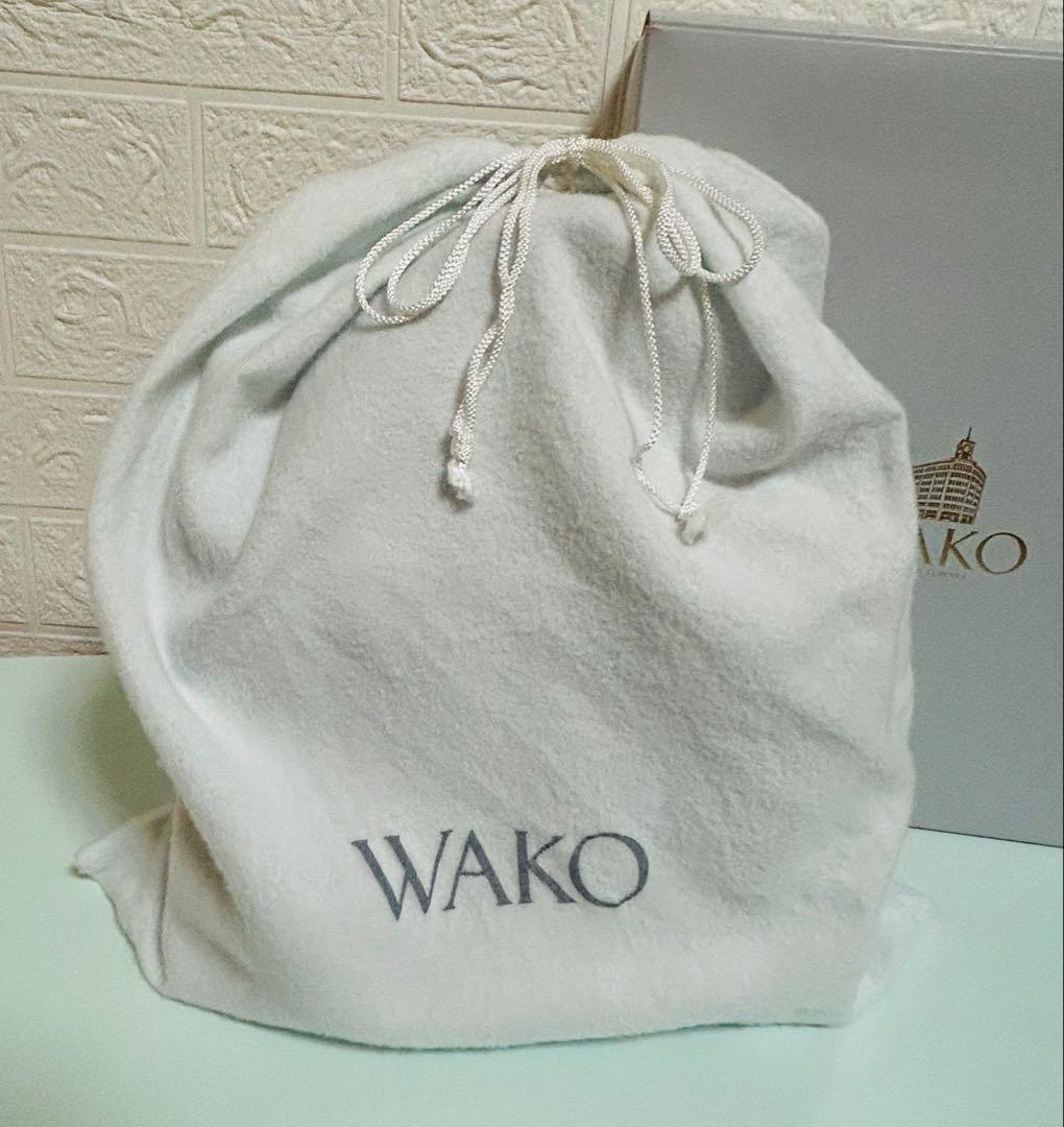 WAKO ネイビー レザー ハンドバッグ