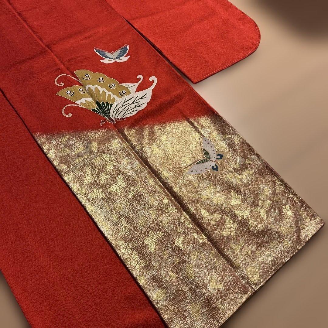 特別ファッション - 振袖 赤 正絹 美品 しつけ付