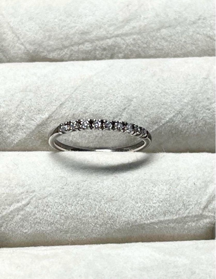 アガット リング 指輪 ピンキーリング シルバー ダイヤ 美品 3号