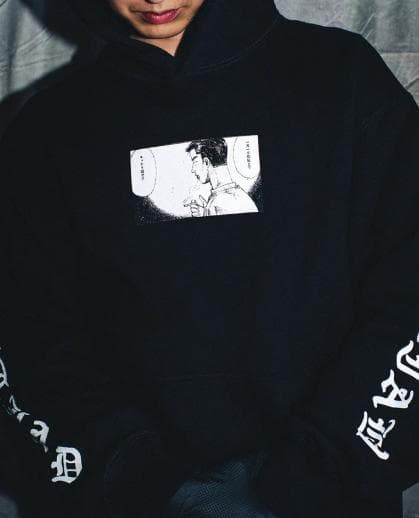 ブラックアイパッチ INITIAL D HOODIE BLACK 頭文字D L