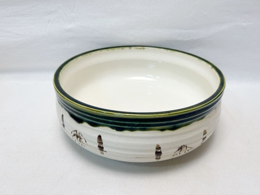 ほぼ未使用 茶道具 加藤五陶造 織部焼 平水指 割蓋 陶印 元箱 - メルカリ