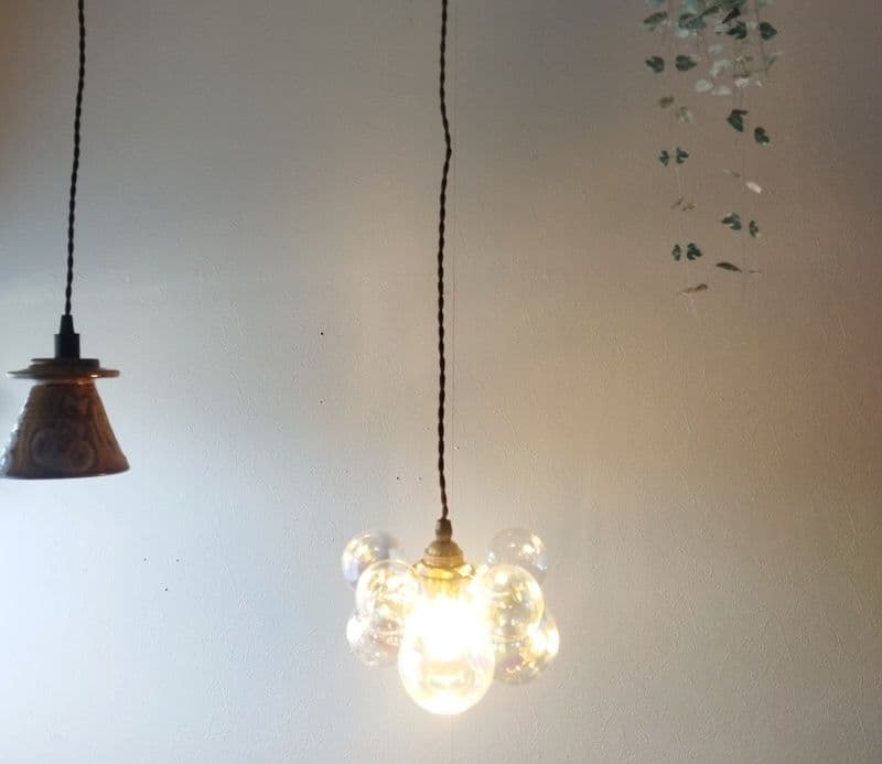 特価バブルガラスペンダントランプオーロラクリアバブルガラス