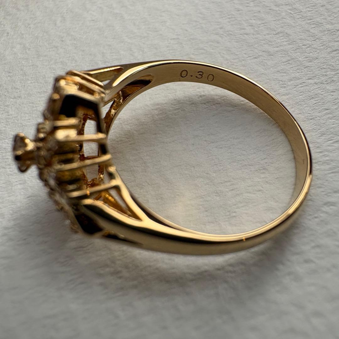 K18 鑑別付 ダイヤモンド クラシカル リング 10号 2.8g