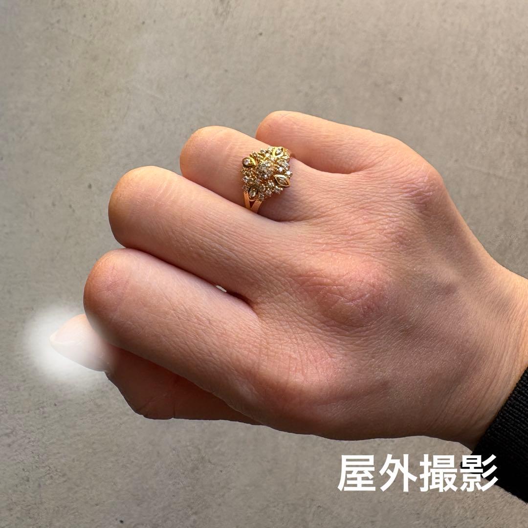 K18 鑑別付 ダイヤモンド クラシカル リング 10号 2.8g