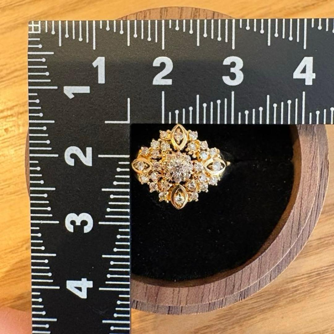 K18 鑑別付 ダイヤモンド クラシカル リング 10号 2.8g