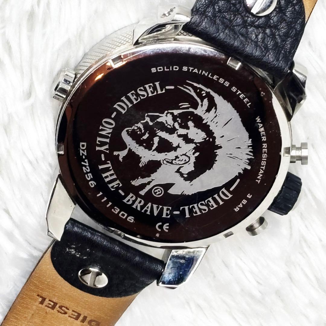 極美品 DIESEL DZ7256 リトルダディ デュアルタイム 稼働品