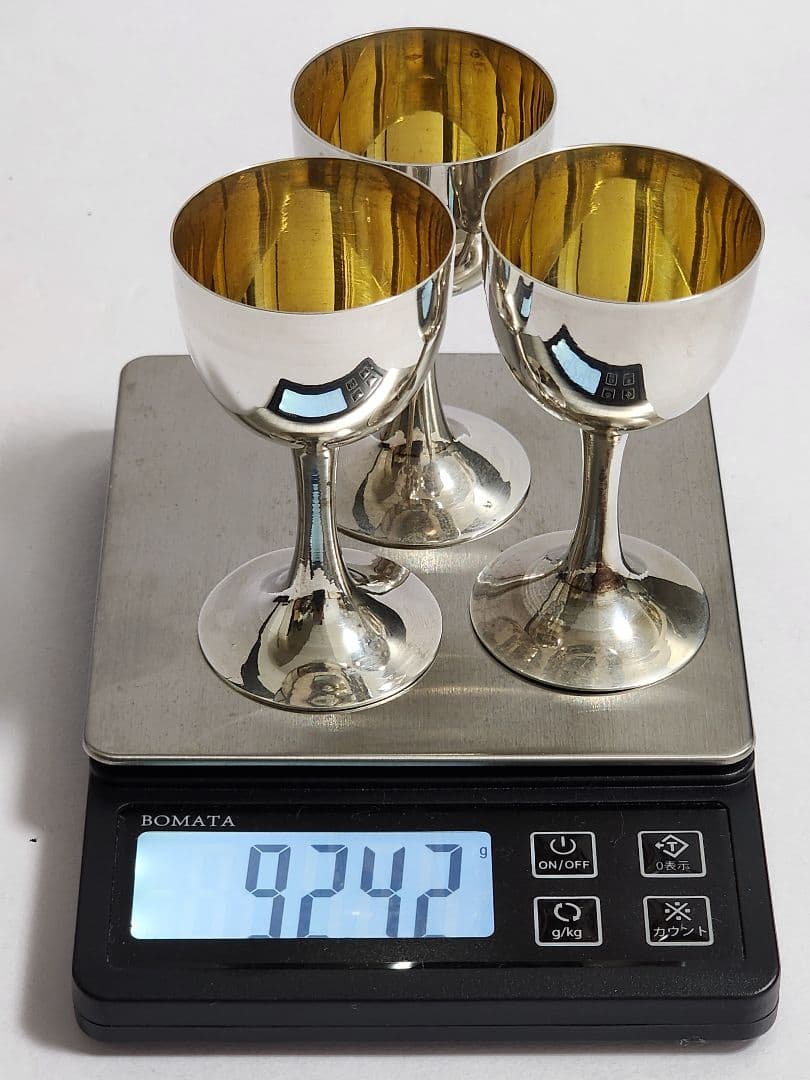 純銀 NHK記念品 ミニカップ 3客セット 総重量：約92.42g