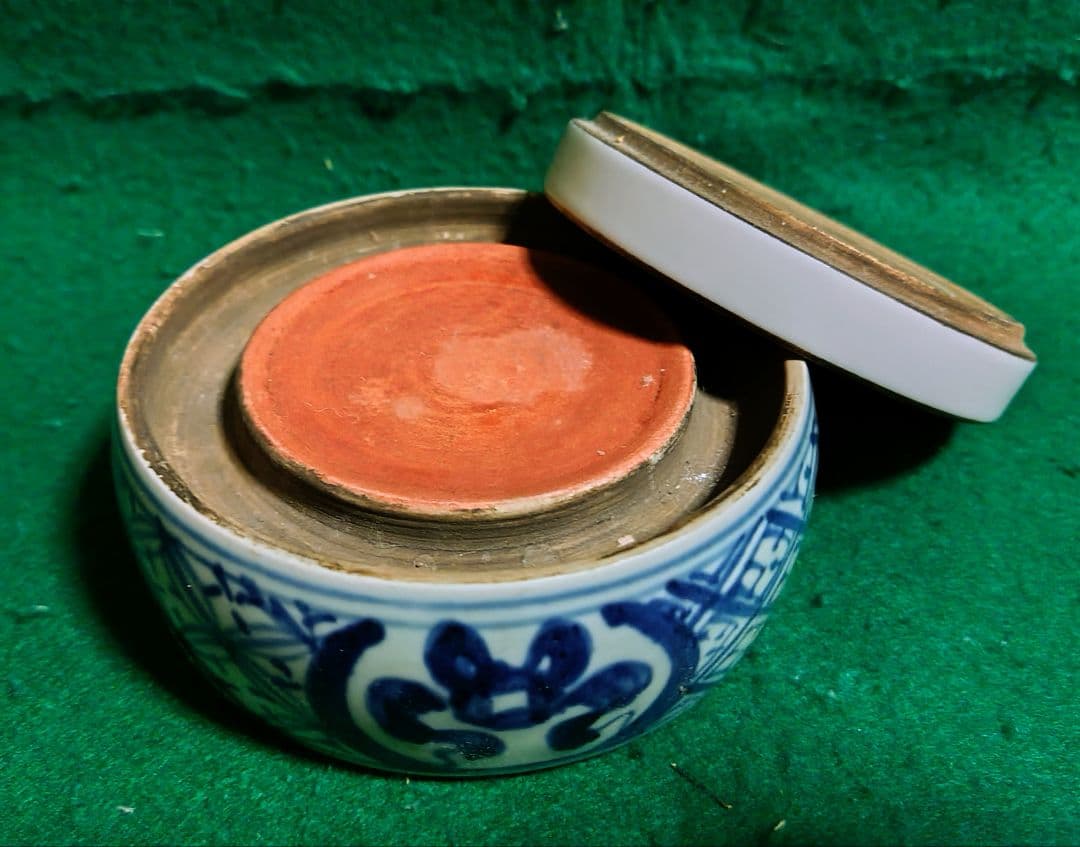 硯 陶器製 中国製 染付 書道