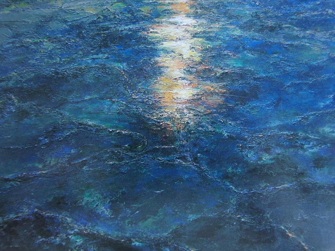 小池タケシ、【海明け邂逅】、希少な額装用画集より、新品額装付、状態良好