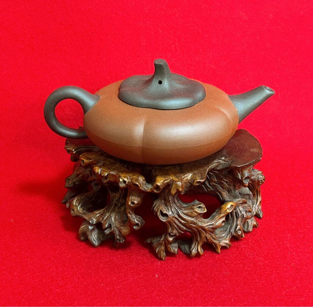 中国美術 中国宜興 柿扁壺 紫砂壺 紫砂茶壺 茶器 茶道具 中国美術 中国宜興