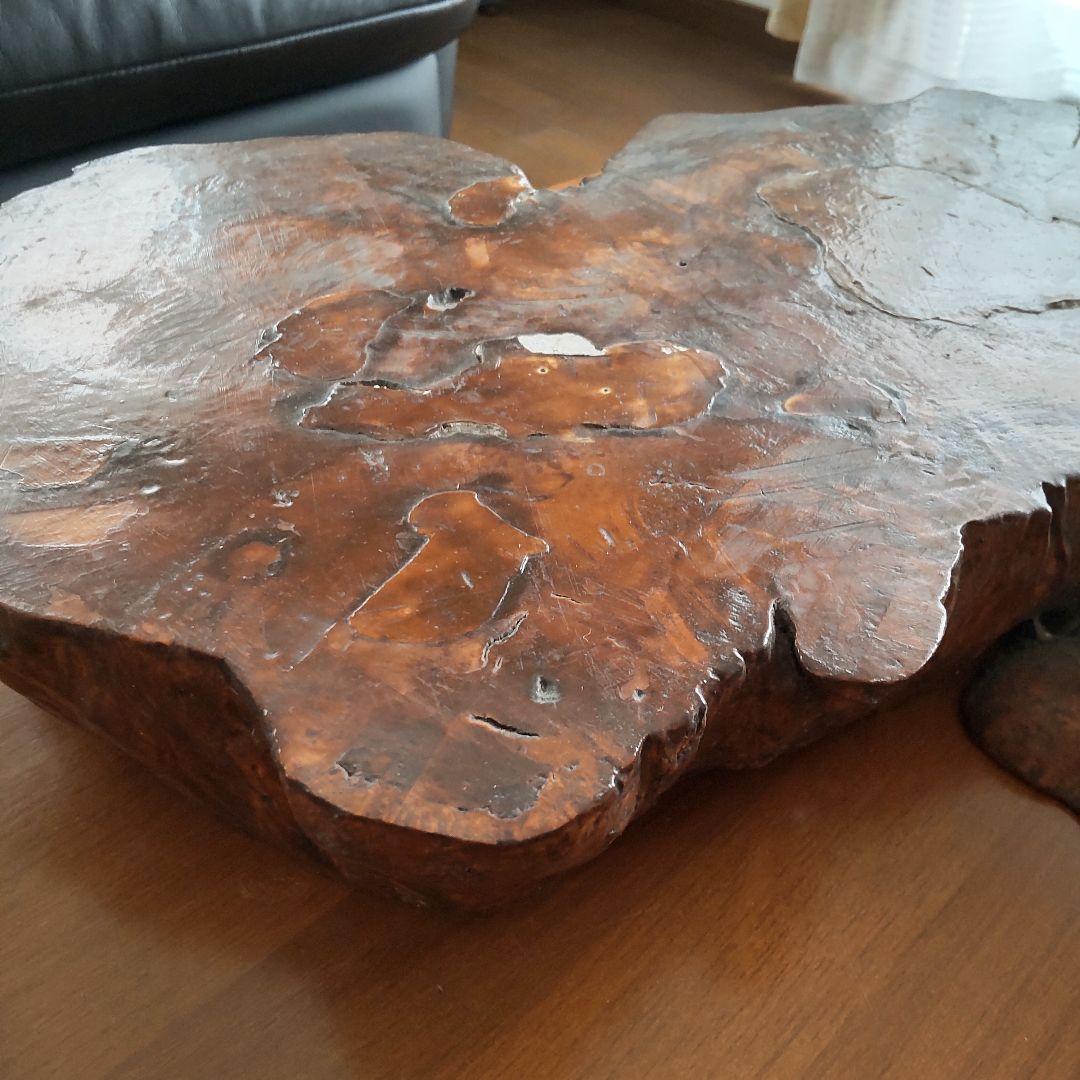 天然木 一枚板 花台 飾り台 無垢材 ローテーブル けやき風 一枚