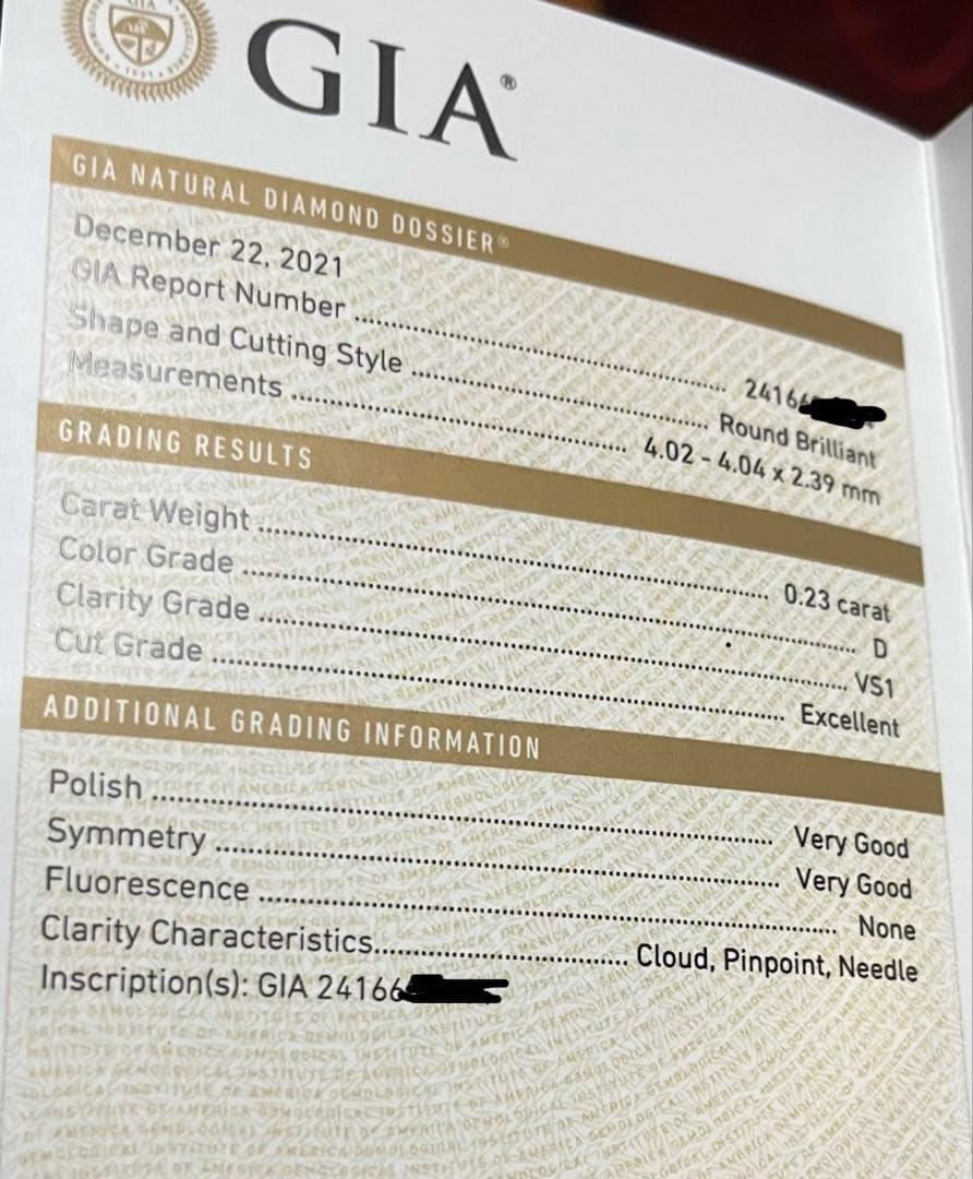 【売切価格】カルティエ0.23ct. 7号