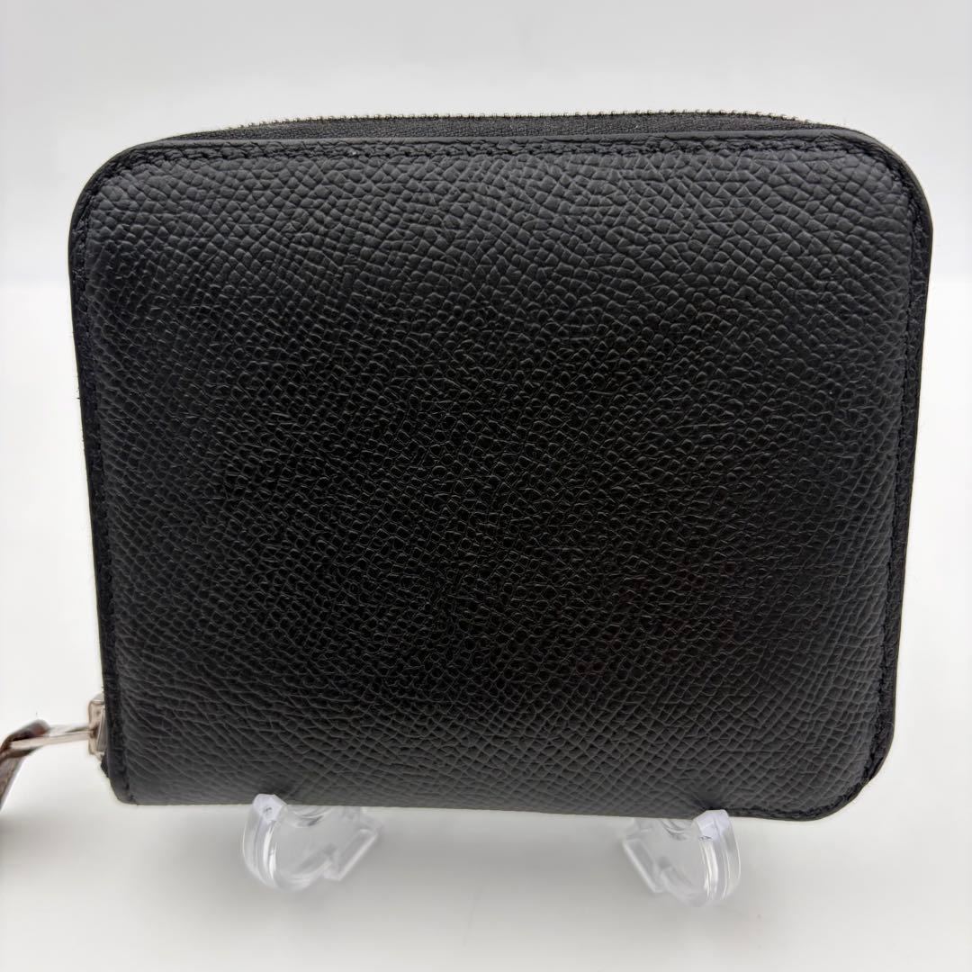 美品✨エルメス アザップ シルクイン コンパクト ブラック U刻印 財布 822