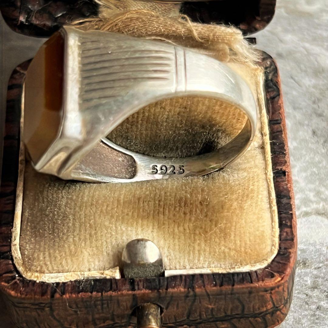 VINTAGE ヴィンテージ ボールド タイガーアイシグネット リング 指輪