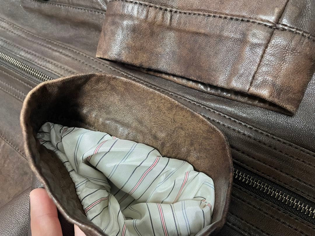 HUGO BOSS☆ヒューゴボス☆ラムレザーシングルライダースジャケット☆50