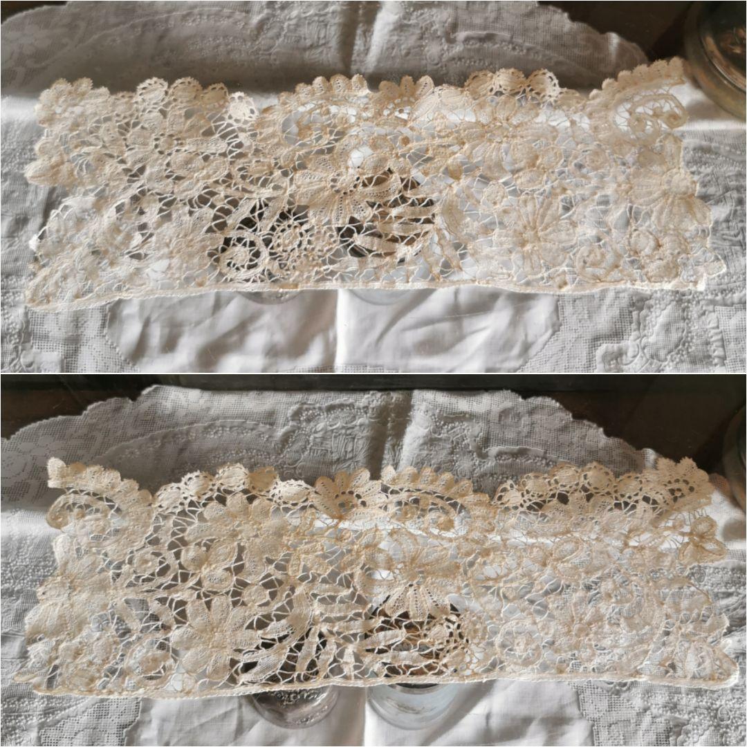 アンティーク 二輪のポワンドローズ デュセスレース 西洋菊 三つ葉