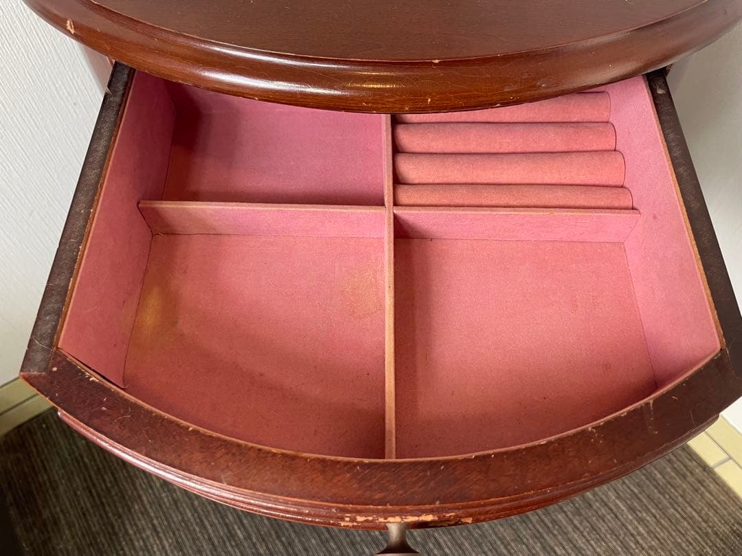 アンティーク ジュエリーチェスト 4段 猫脚 半円