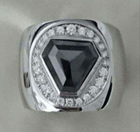 ★新品未使用★◆エメットジュエリー◆ブラックダイヤ Pt900 メンズ広幅リング
