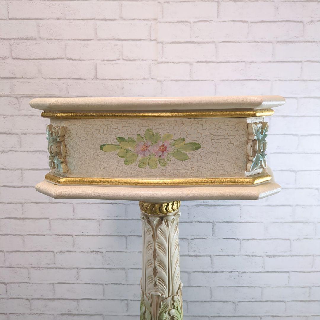 SILIK(シリック) ロココ調 引き出し付きサイドテーブル 花台、飾り棚