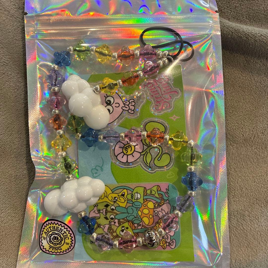 正規品stringtingカラフルビーズの雲ストラップとステッカー 正規品