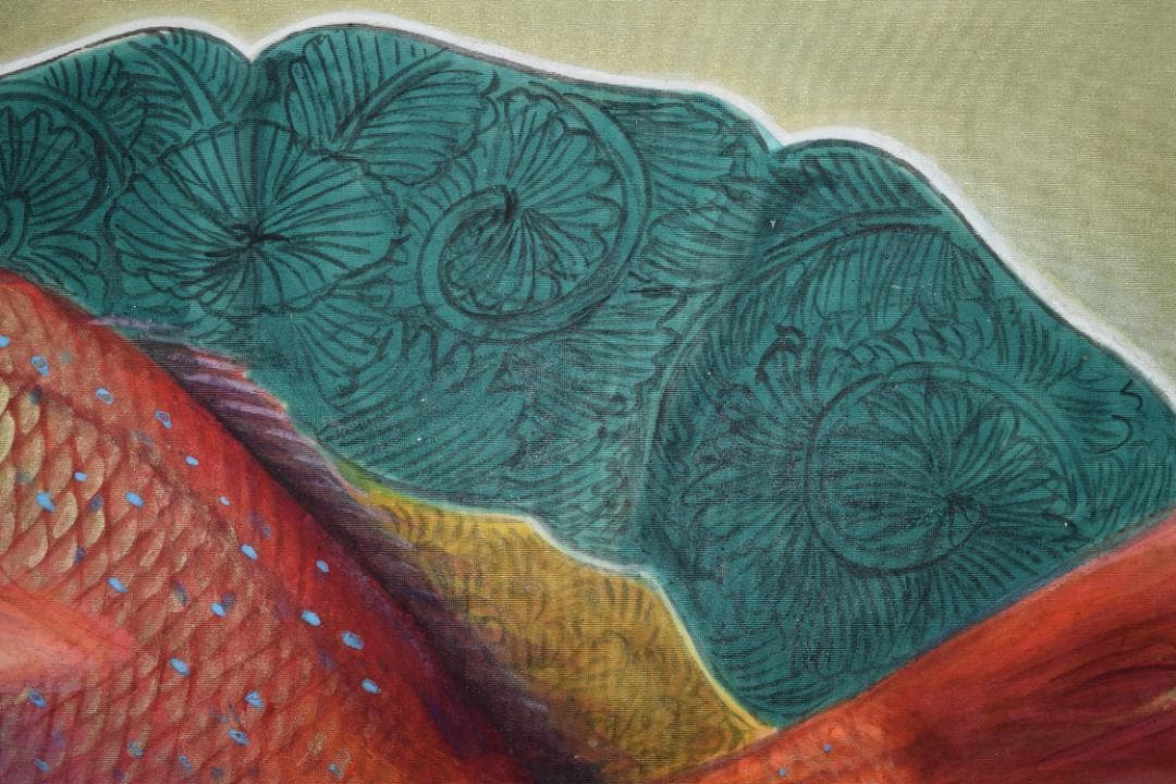 真作】山本紅雲/九谷皿に鯛図/掛軸☆宝船☆Z-558 C99945302