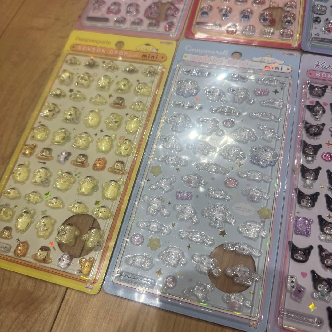 正規品　ボンボンドロップシールmini サンリオ全種類 8枚セット おまけ付き