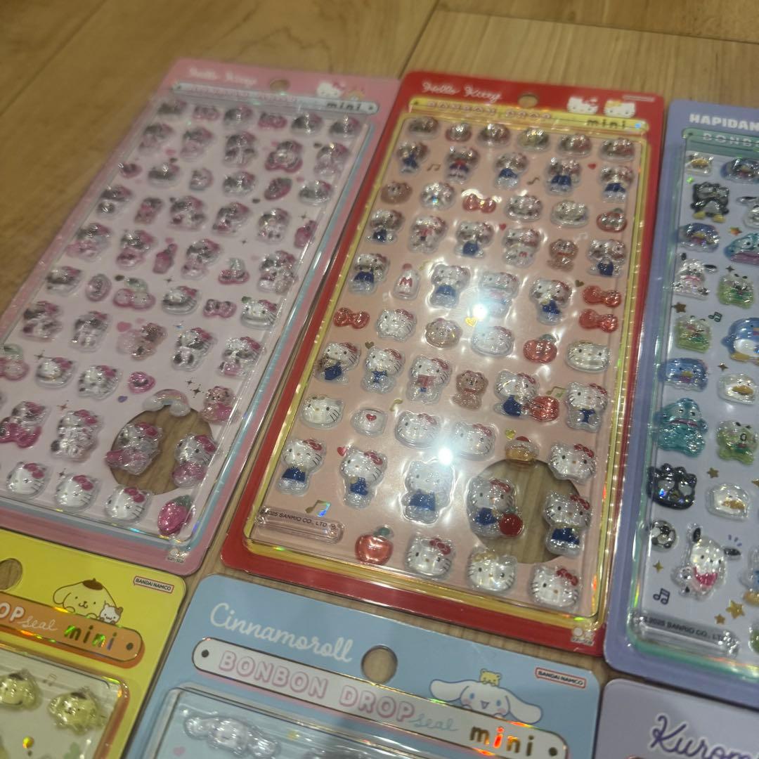 正規品　ボンボンドロップシールmini サンリオ全種類 8枚セット おまけ付き