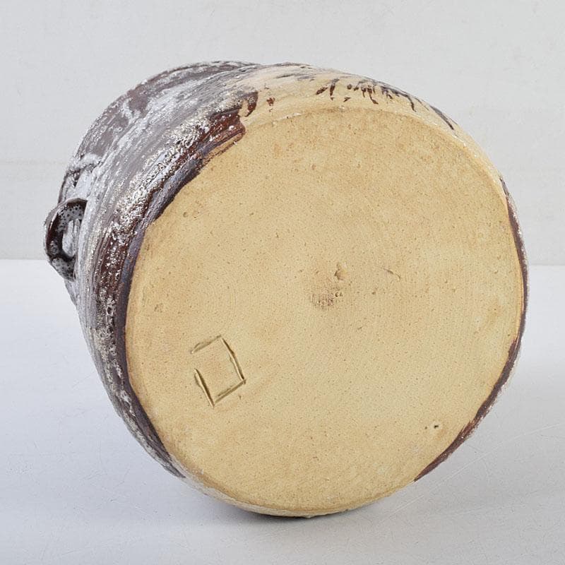 北大路魯山人作 鼠志野 花文 水指 銘寶舟 共布 清水公照