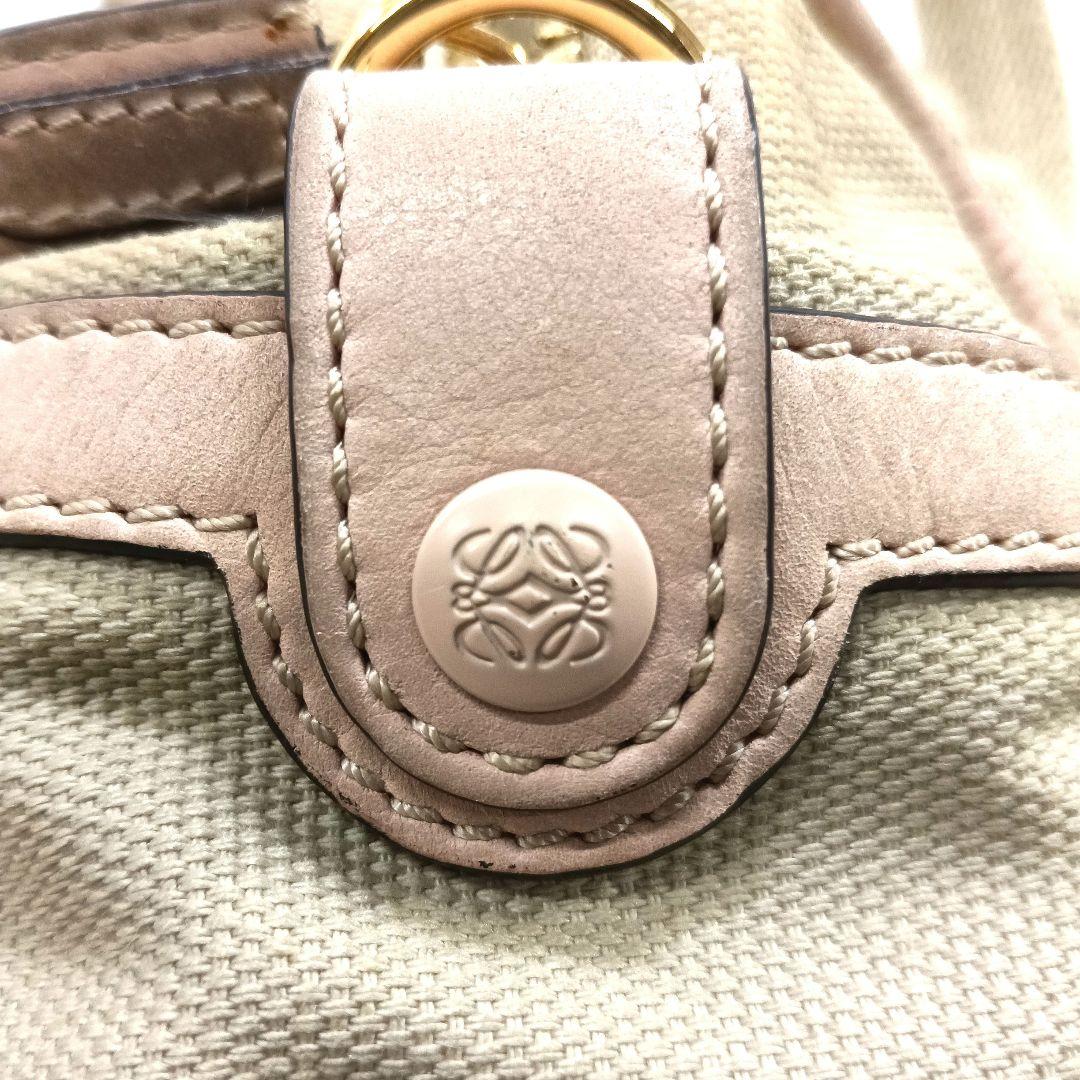 LOEWE ベージュ キャンバス ショルダーバッグ 上273